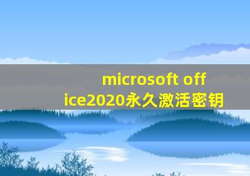 microsoft office2020永久激活密钥